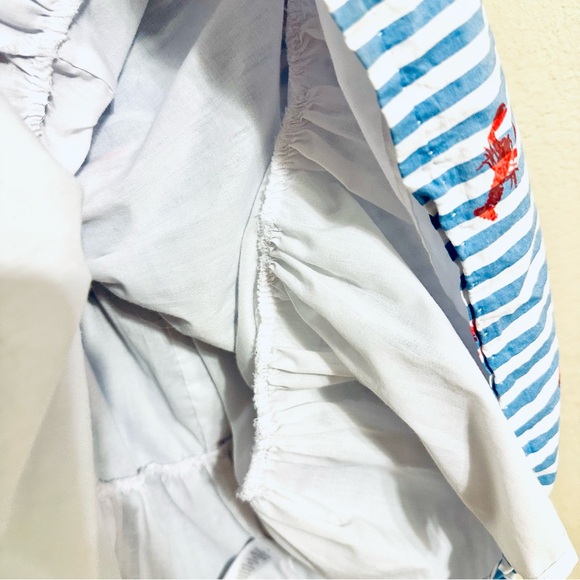 Tommy Bahama Girls Blue and Red Lobster Seersucker Striped Dress size 7 EUC - Picture 8 of 9